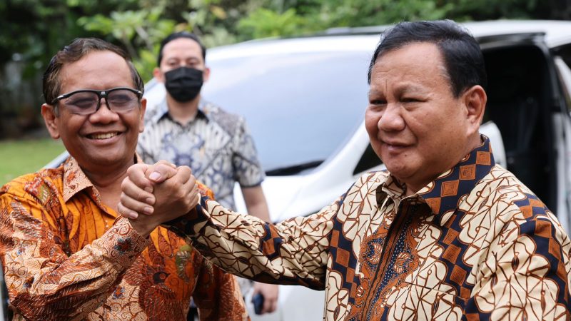 Menhan Prabowo Silaturahmi ke Menko Mahfud MD dan Muhadjir Effendy