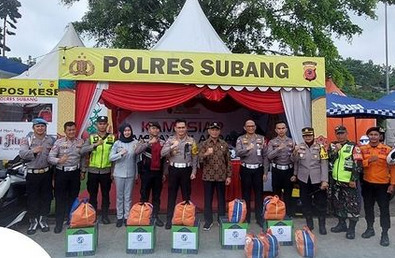 Jasa Raharja Purwakarta Menyambut Kunjungan Menko PMK dan Direktur Operasional PT Jasa Raharja di Rest Area Tol KM 102 Cipali Kabupaten Subang