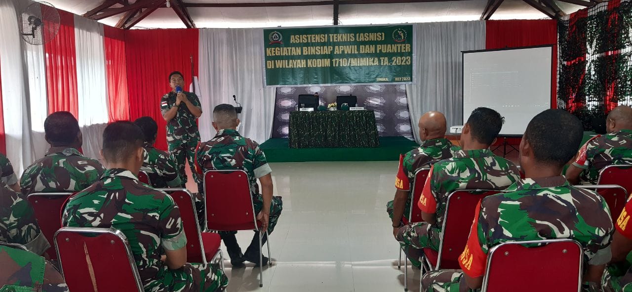 Tingkatkan Kemampuan Aparat Teritorialnya, Kodim 1710/Mimika Gelar Kegiatan Asnis Binsiap Apwil Dan Puanter TA. 2023