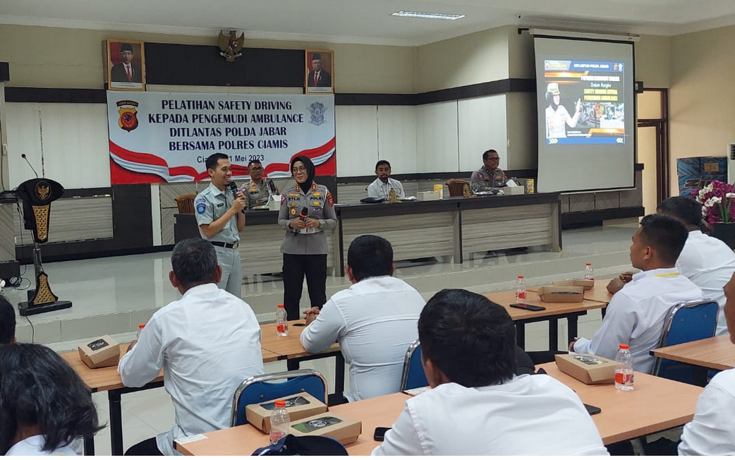 Jasa Raharja Tasikmalaya Turut Serta Dalam Kegiatan Safety Riding Kepada Pengemudi Ambulance Ditlantas Polda Jabar Bersama Polres Ciamis