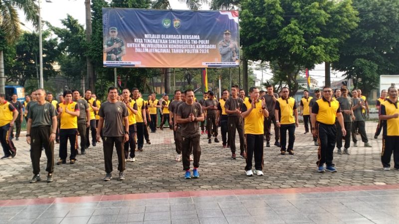 Olahraga Bersama TNI-POLRI Tingkatkan Sinergitas Untuk Mewujudkan Kondusifitas Kamdagri