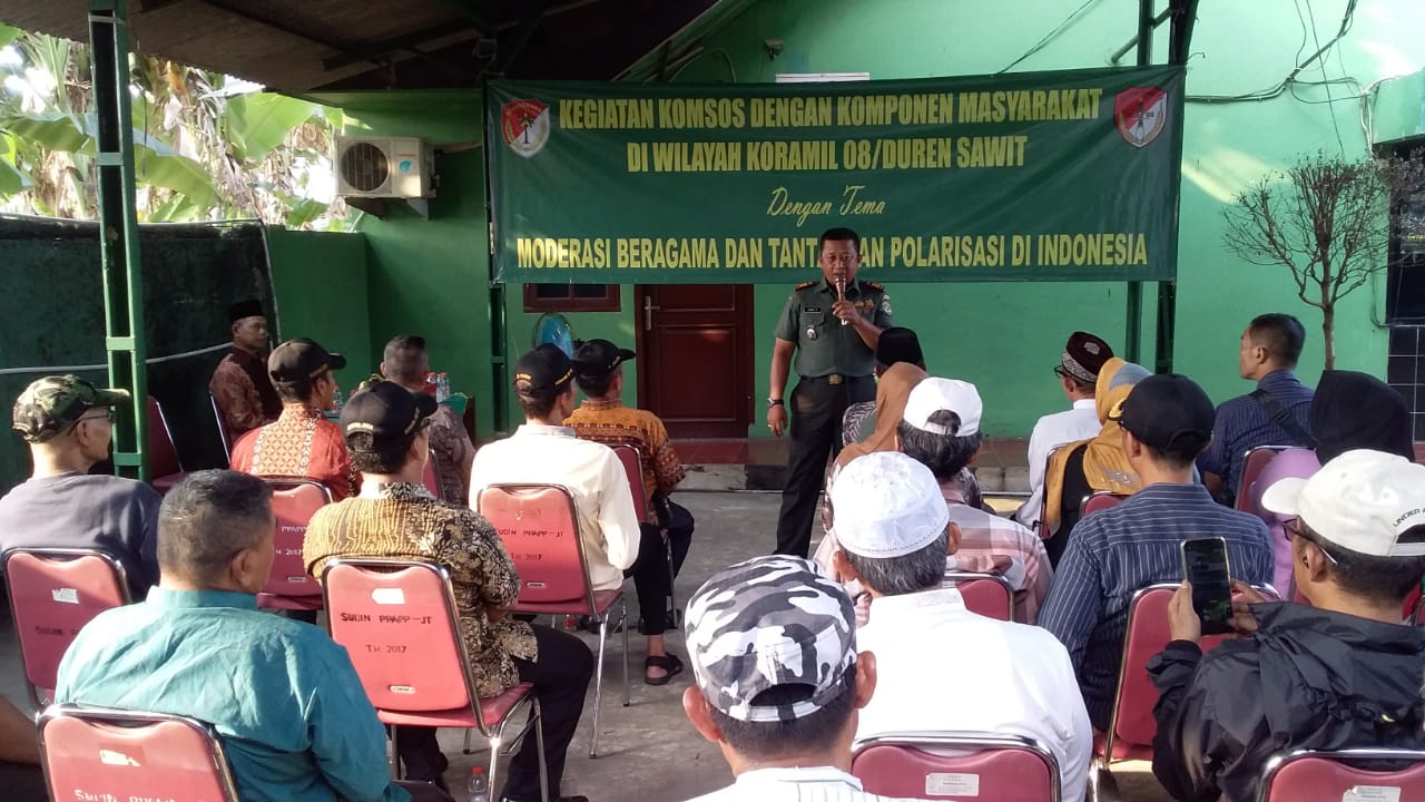 Merajut Kebersamaan Dalam Moderasi Beragama, Giat Komsos Koramil Duren Sawit