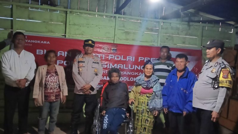 Jelang HUT Polri Ke-77 Polres Simalungun Gelar Bakti Sosial Berupa Sembako