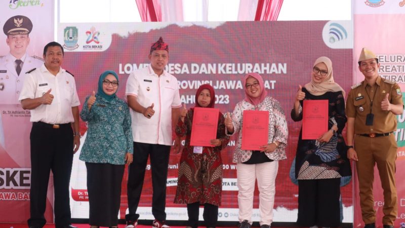 Plt. Wali Kota Bekasi Sambut Tim Penilai Lomba Penilaian Desa Kelurahan Tingkat Provinsi Jawa Barat di Kelurahan Jatirangga.