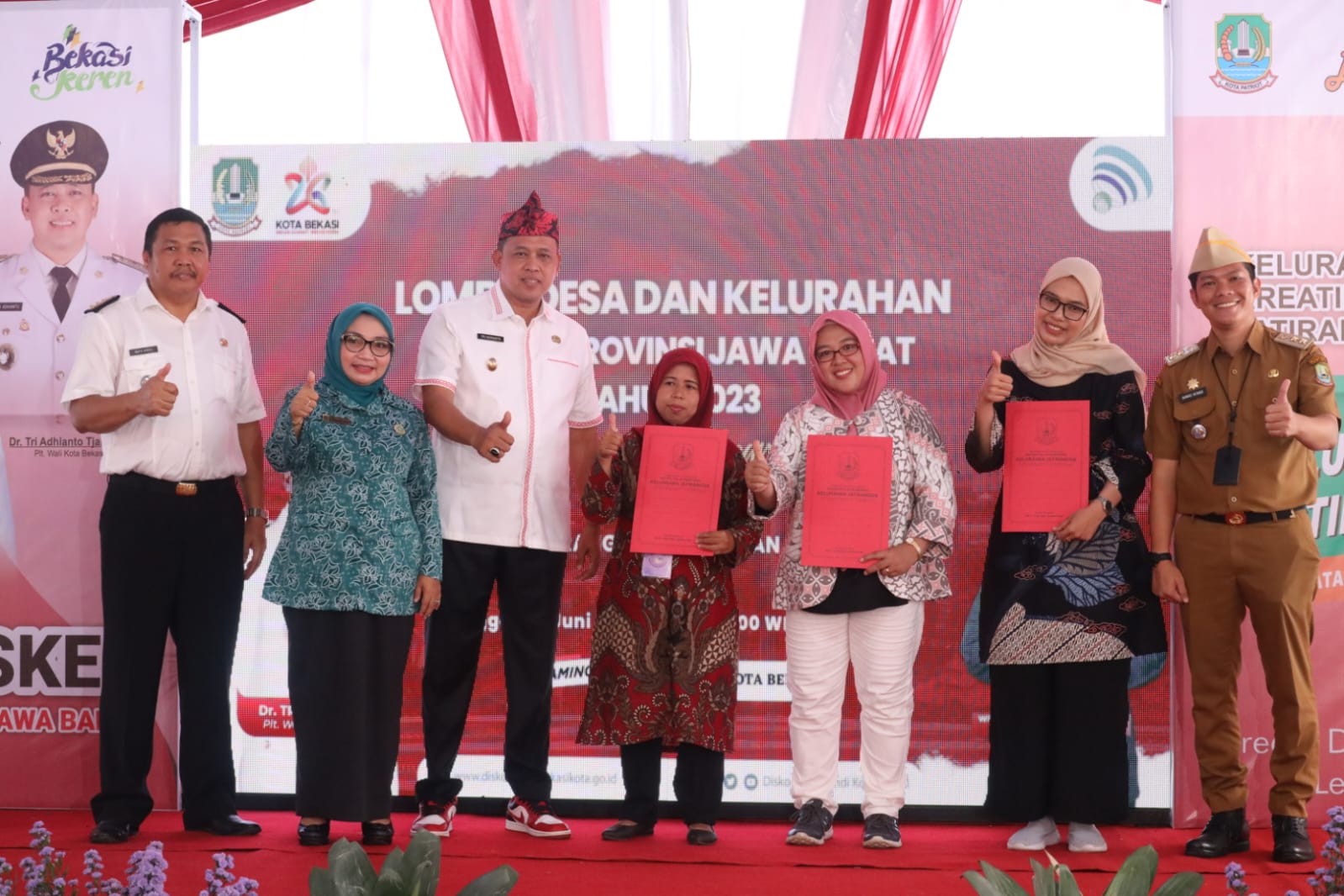 Plt. Wali Kota Bekasi Sambut Tim Penilai Lomba Penilaian Desa Kelurahan Tingkat Provinsi Jawa Barat di Kelurahan Jatirangga.