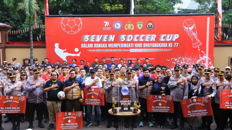 Wujudkan Pemilu Damai 2024, Polri Bersama Wartawan Gelar Bhayangkara Presisi Seven Soccer Cup