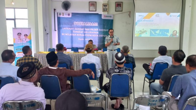 Jasa Raharja Perwakilan Bogor bersama Mitra Kerja Terkait Lakukan Sosialisasi di  Kelurahan Sukatani, Depok