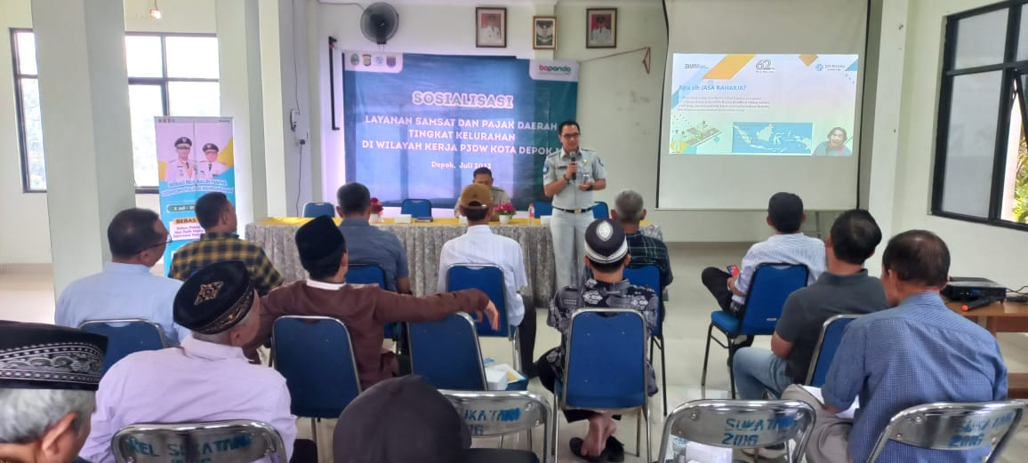 Jasa Raharja Perwakilan Bogor bersama Mitra Kerja Terkait Lakukan Sosialisasi di  Kelurahan Sukatani, Depok