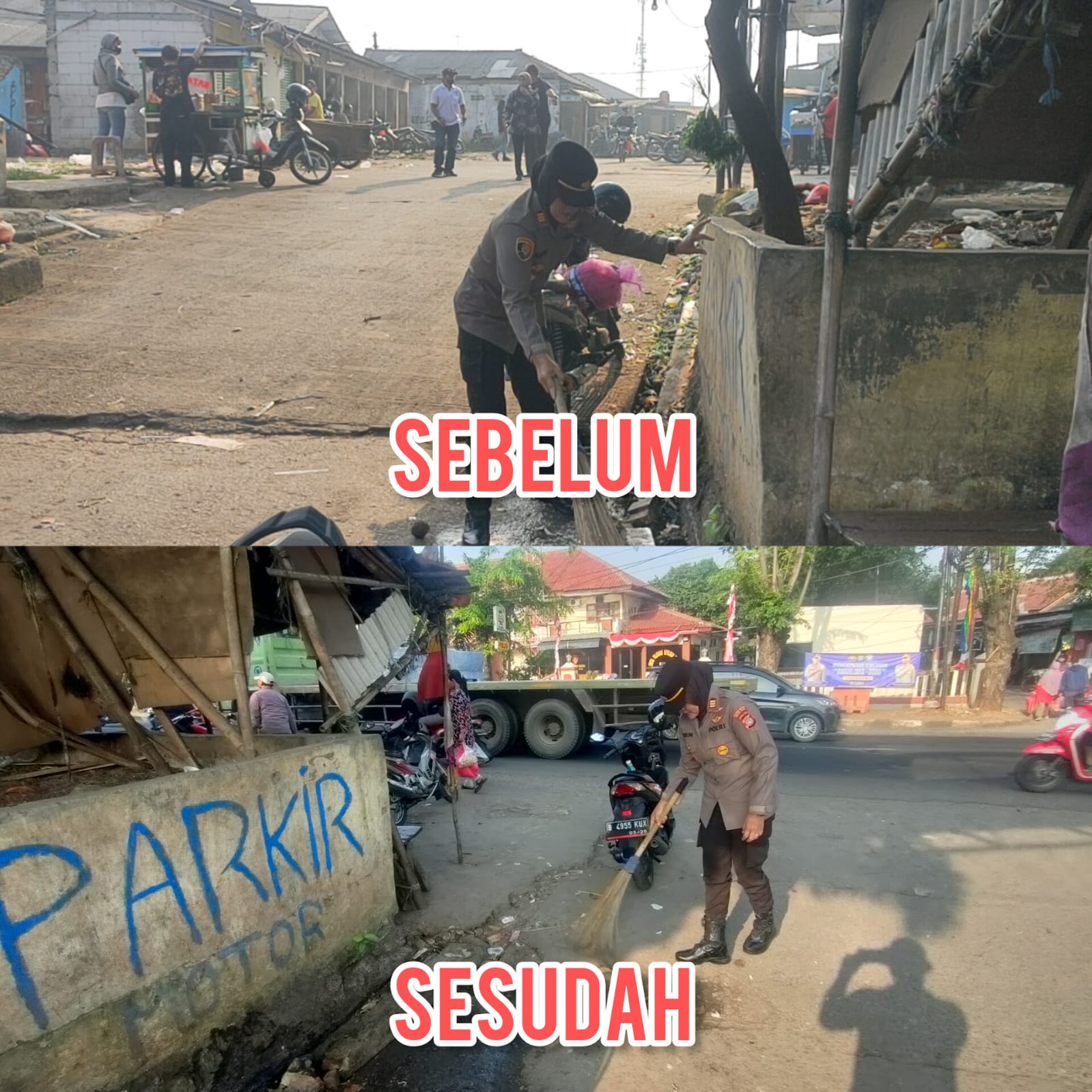 Polsek Bantargebang Peduli Lingkungan, Gelar Kerja Bakti Bersih Sampah