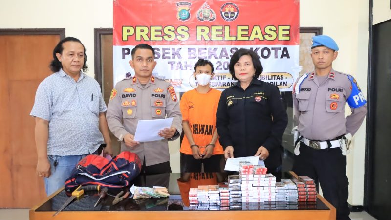 Polsek Bekasi Kota Gelar Kota Gelar Ungkap Kasus Perkara Tindak Pidana Pencurian dengan Pemberatan