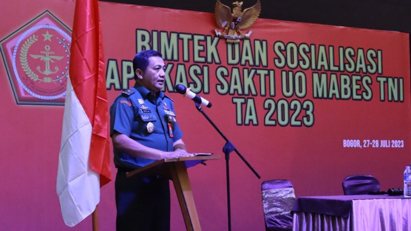 Bimtek dan Sosialisasi Aplikasi Sakti Unit Organisasi Mabes TNI TA. 2023
