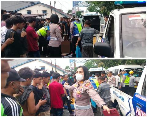 Oleng Usai Tabrak Belakang Dump Truk, Tangki Pengangkut Minyak Goreng Terperosok Masuk Parit