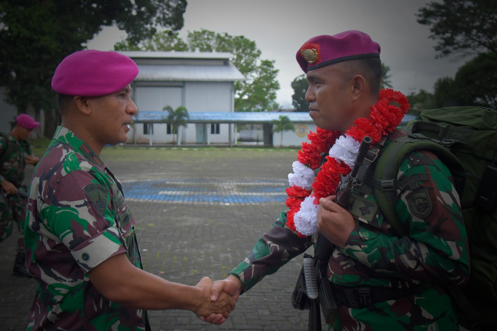 Komandan Lantamal IX Pimpin Upacara Penyambutan Satgas Pengamanan Pulau Terluar