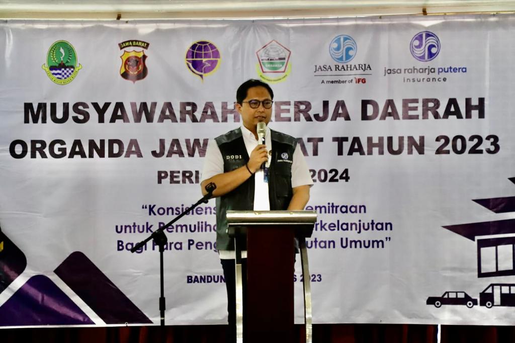 Kepala PT Jasa Raharja Cabang Utama Jawa Barat Hadiri Musyawarah Rapat Kerja Daerah Organda Jawa Barat Tahun 2023