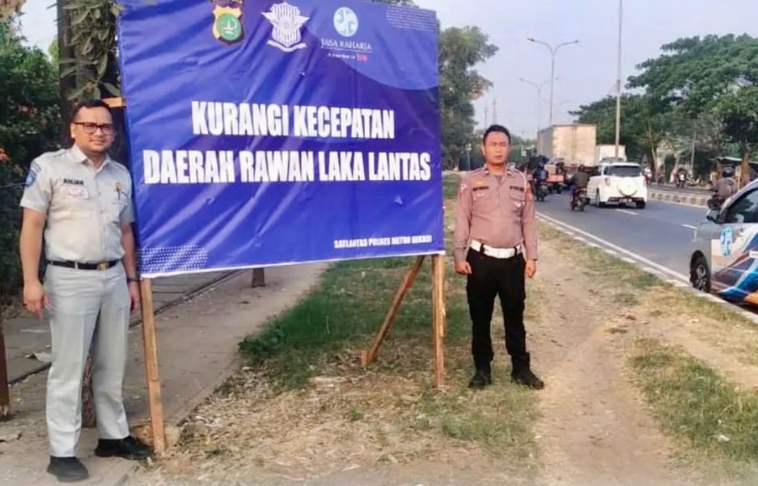 Jasa Raharja Bekasi lakukan Upaya Socio Engineering dengan Himbauan Keselamatan Berlalu Lintas