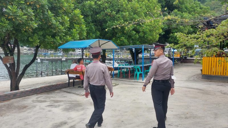 Polres Simalungun Gelar Patroli PAM OBVIT di Tempat Wisata Parapat Danau Toba