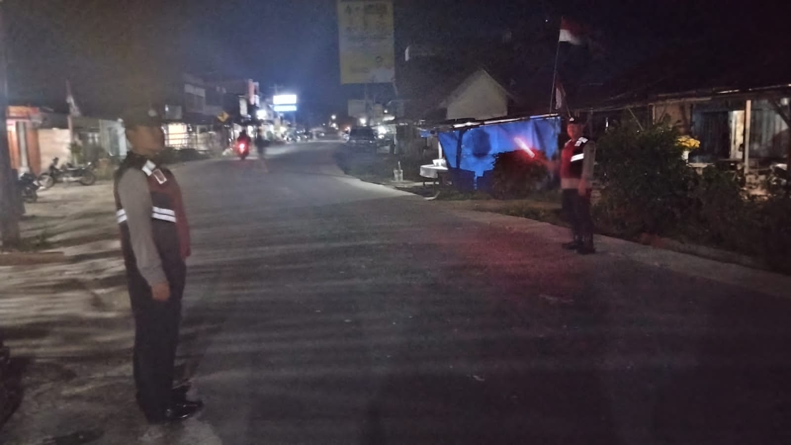 Polsek Purba Resor Simalungun Jaga Keamanan dengan Patroli Blue Light di Malam Hari