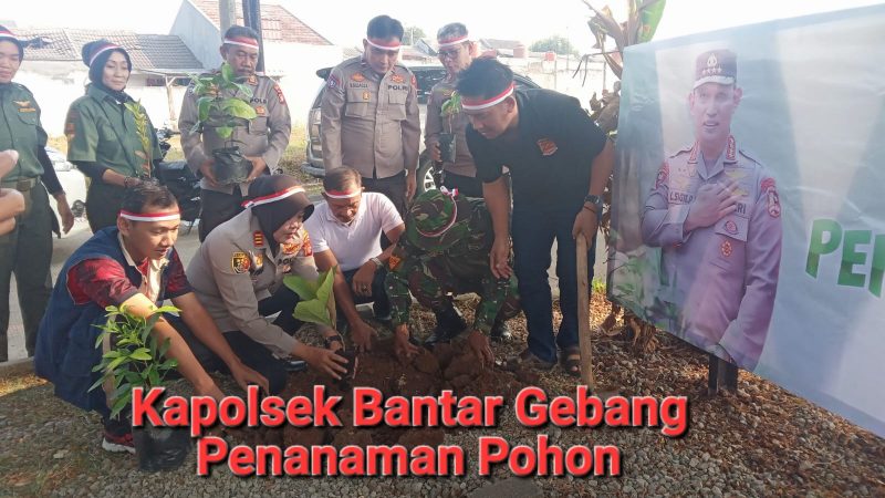 Polsek Bantargebang dan 3 Pilar Gelar Aksi Penanaman Serentak 15.000 Pohon Program “Polri Lestarikan Negeri Penghijauan Sejak Dini”