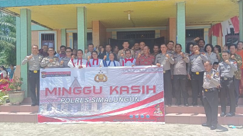 Minggu Kasih Polres Simalungun Bersama Jemaat HKI Resort Tiga Bolon, Tingkatkan Kepercayaan Publik dan Sukseskan Pemilu Damai