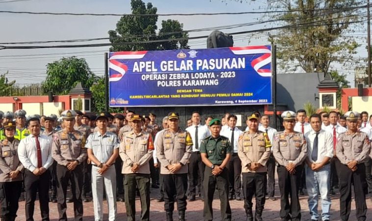 PT. Jasa Raharja Menghadiri Apel Gelar Pasukan Operasi Zebra Lodaya 2023 Polres Karawang