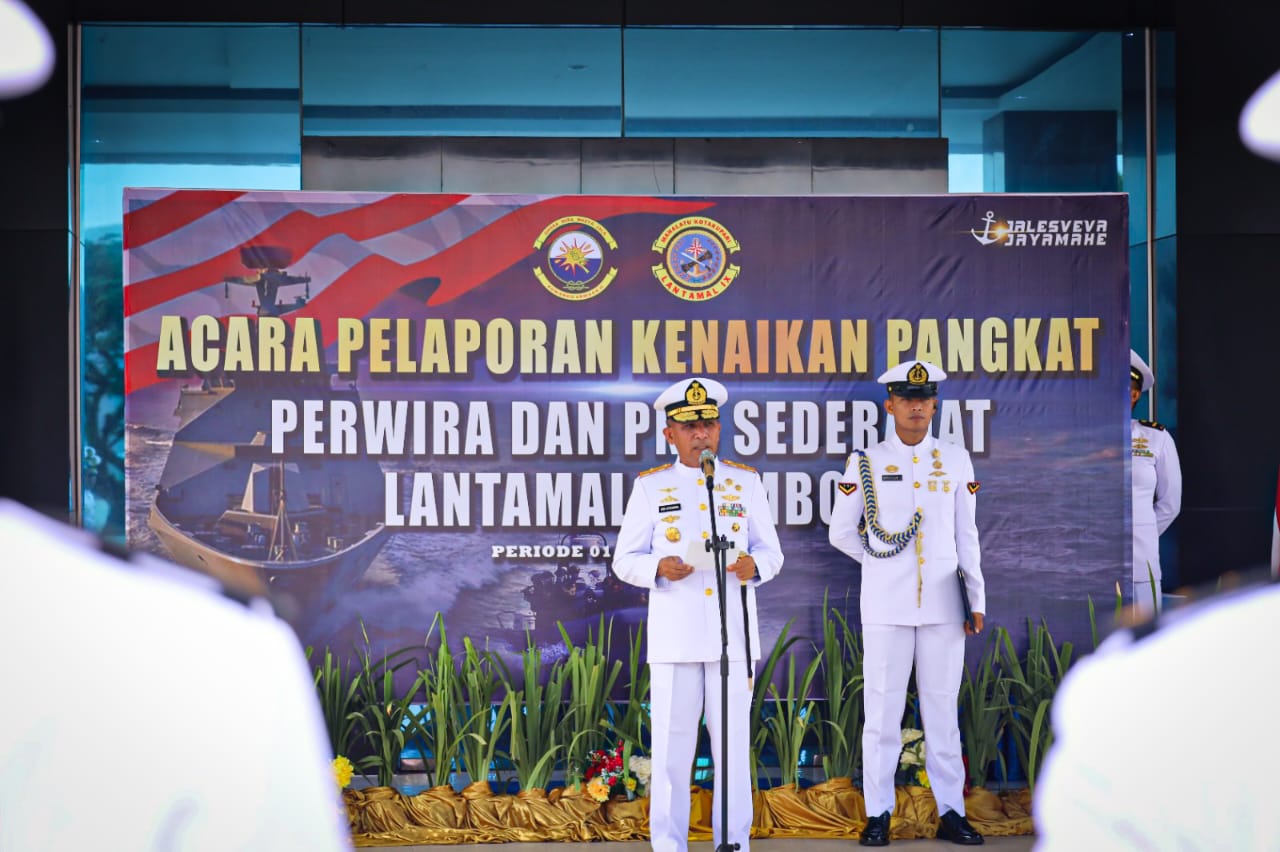 Komandan Lantamal IX Menerima Laporan Korps Kenaikan Pangkat Perwira, Bintara, Tamtama dan PNS Usai Upacara Hari Kesaktian Pancasila