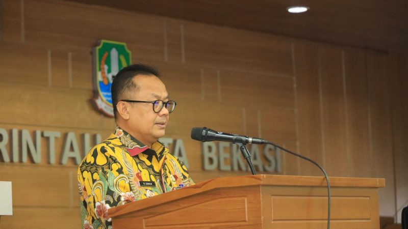 PJ WALI KOTA BEKASI HADIR RAKOR PEMANTAUAN DAN EVALUASI PEMBERANTASAN KORUPSI