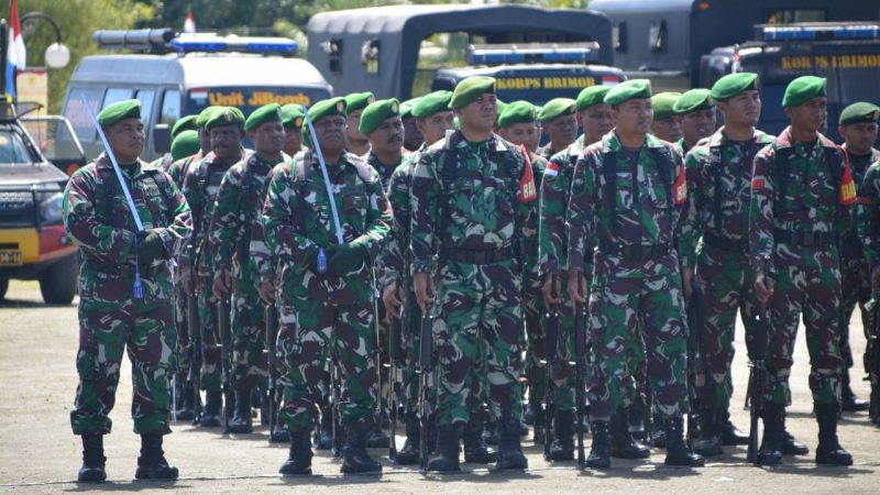 Hadapi Pesta Demokrasi Agar Berjalan Dengan Lancar Dan Sukses, Kodim 1710/Mimika Ikuti Apel Gelar Pasukan Kesiapan Pengamanan Pemilu 2024