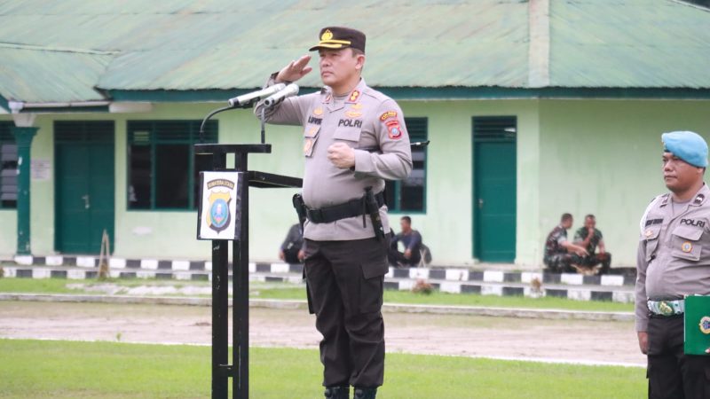 Forkopimda Simalungun Hadiri Apel Gelar Pasukan operasi Mantap Brata Toba 2023-2024 Polres Simalungun