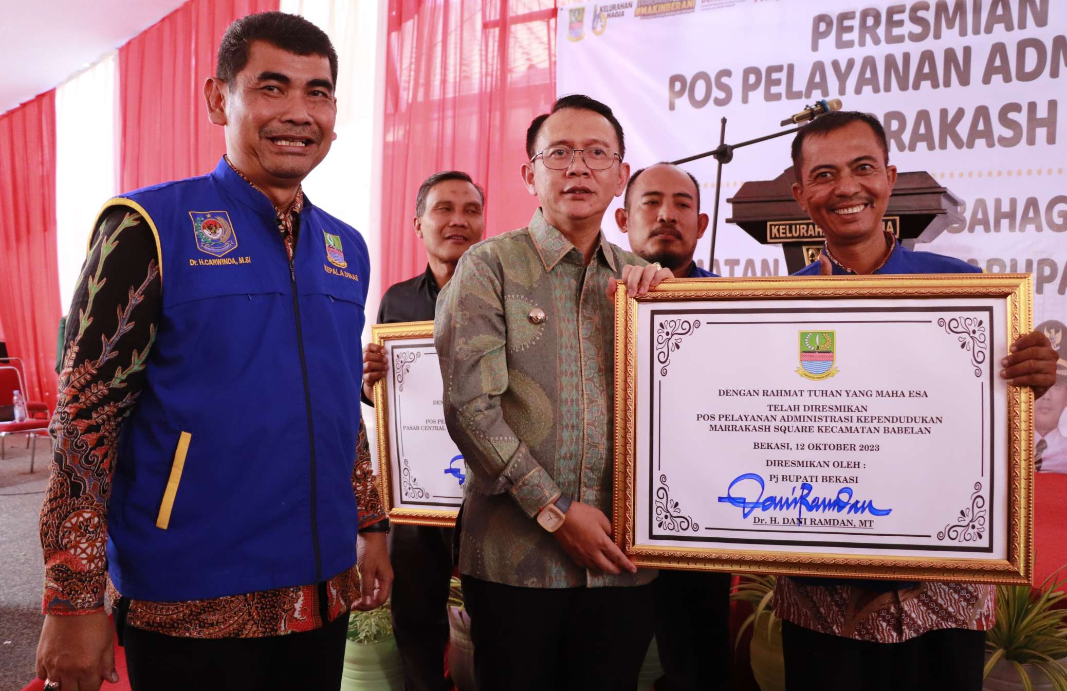 Pj Bupati Bekasi Resmikan Pos Pelayanan Adminduk Marrakash Square Babelan